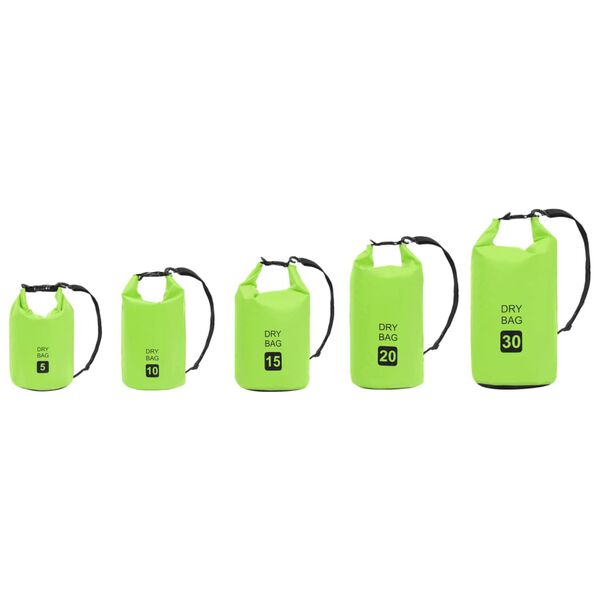 vidaXL Dry Bag Green 5 L PVC