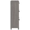 vidaXL Shoe Cabinet HAMAR Light Grey 59.5x35x117 cm Solid Wood Pine