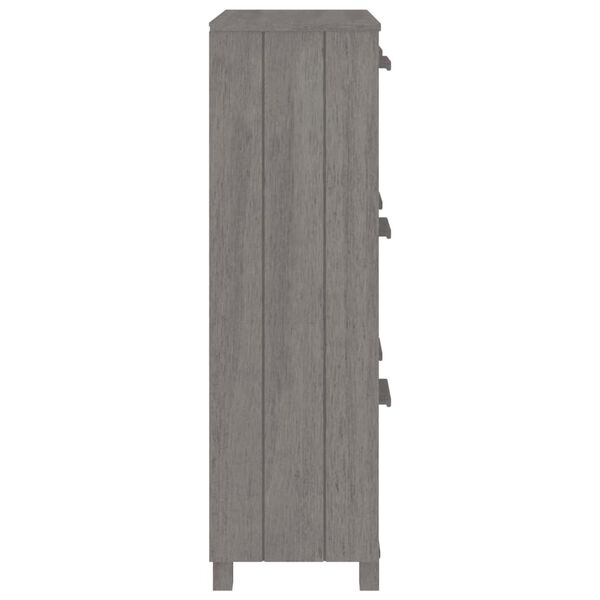 vidaXL Shoe Cabinet HAMAR Light Grey 59.5x35x117 cm Solid Wood Pine