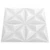 vidaXL 3D Wall Panels 12 pcs 50x50 cm Origami White 3 m²