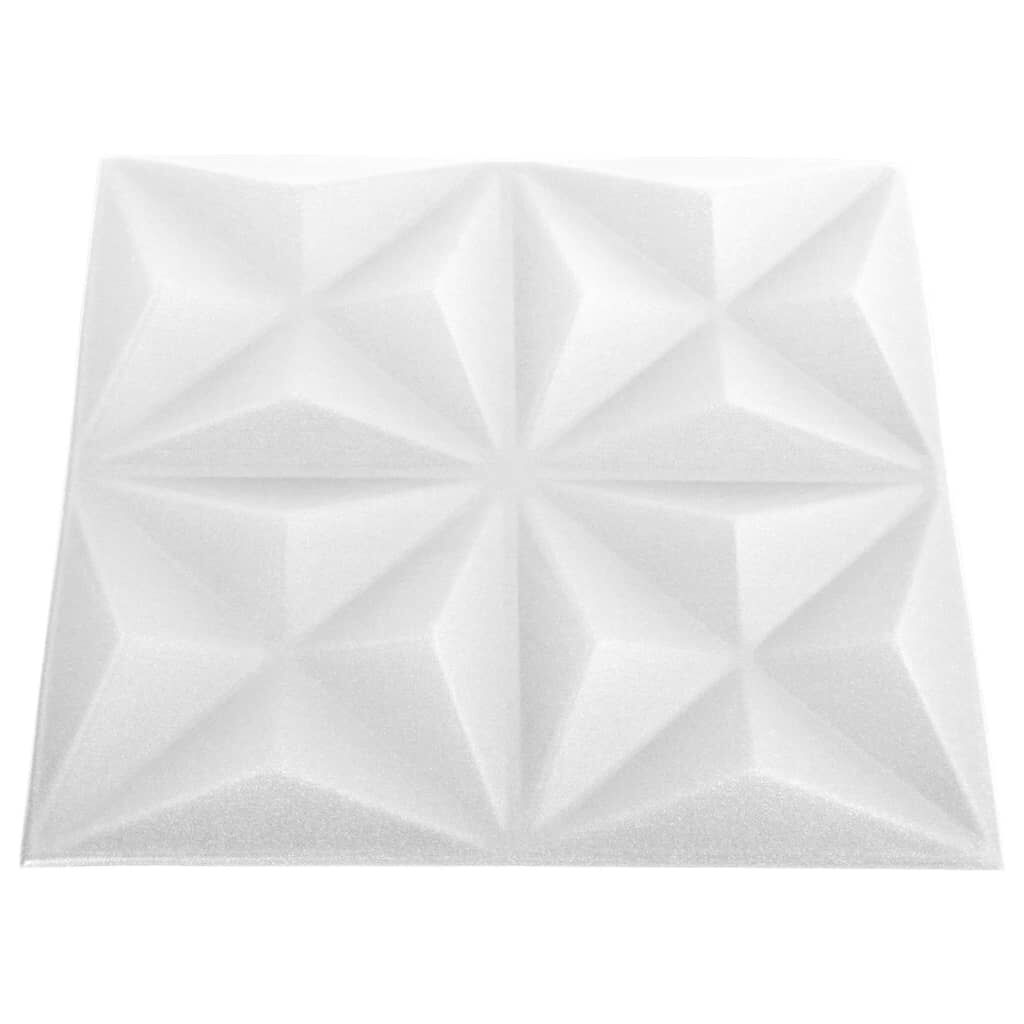 vidaXL 3D Wall Panels 12 pcs 50x50 cm Origami White 3 m²