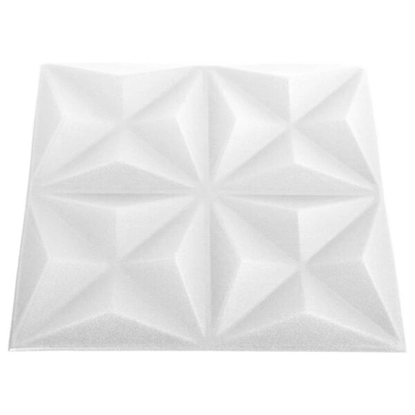 vidaXL 3D Wall Panels 12 pcs 50x50 cm Origami White 3 m²