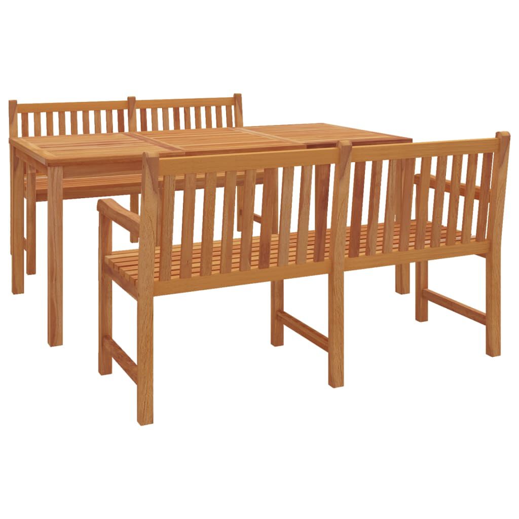 vidaXL 3 Piece Garden Dining Set Solid Wood Teak