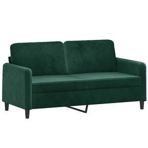 vidaXL 2-Seater Sofa Dark Green 140 cm Velvet