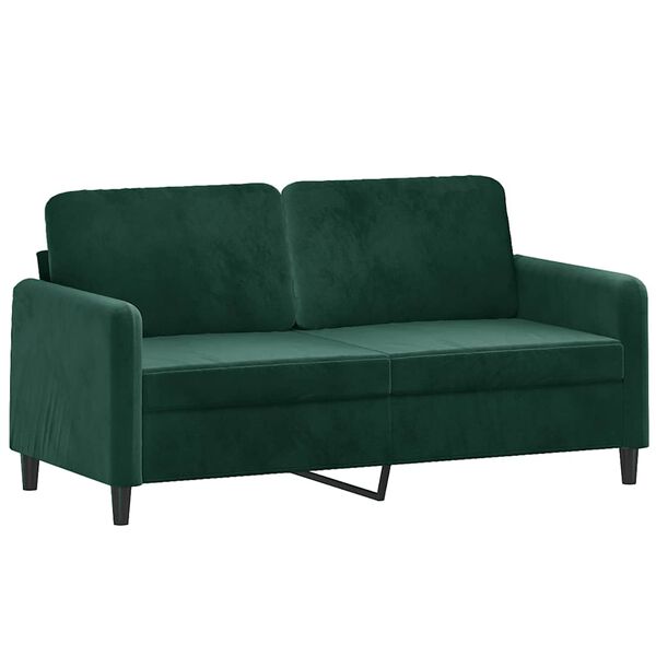vidaXL 2-Seater Sofa Dark Green 140 cm Velvet
