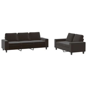 vidaXL 2 Piece Sofa Set Black Fabric