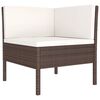 vidaXL 6 Piece Garden Lounge Set with Cushions Poly Rattan Brown