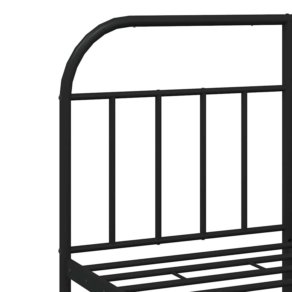 vidaXL Metal Bed Frame without Mattress with Footboard Black 150x200cm