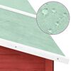 vidaXL Outdoor Rabbit Hutch with Run Red and White Solid Fir Wood