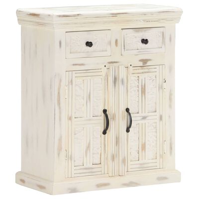 vidaXL Sideboard White 65x30x75 cm Solid Mango Wood