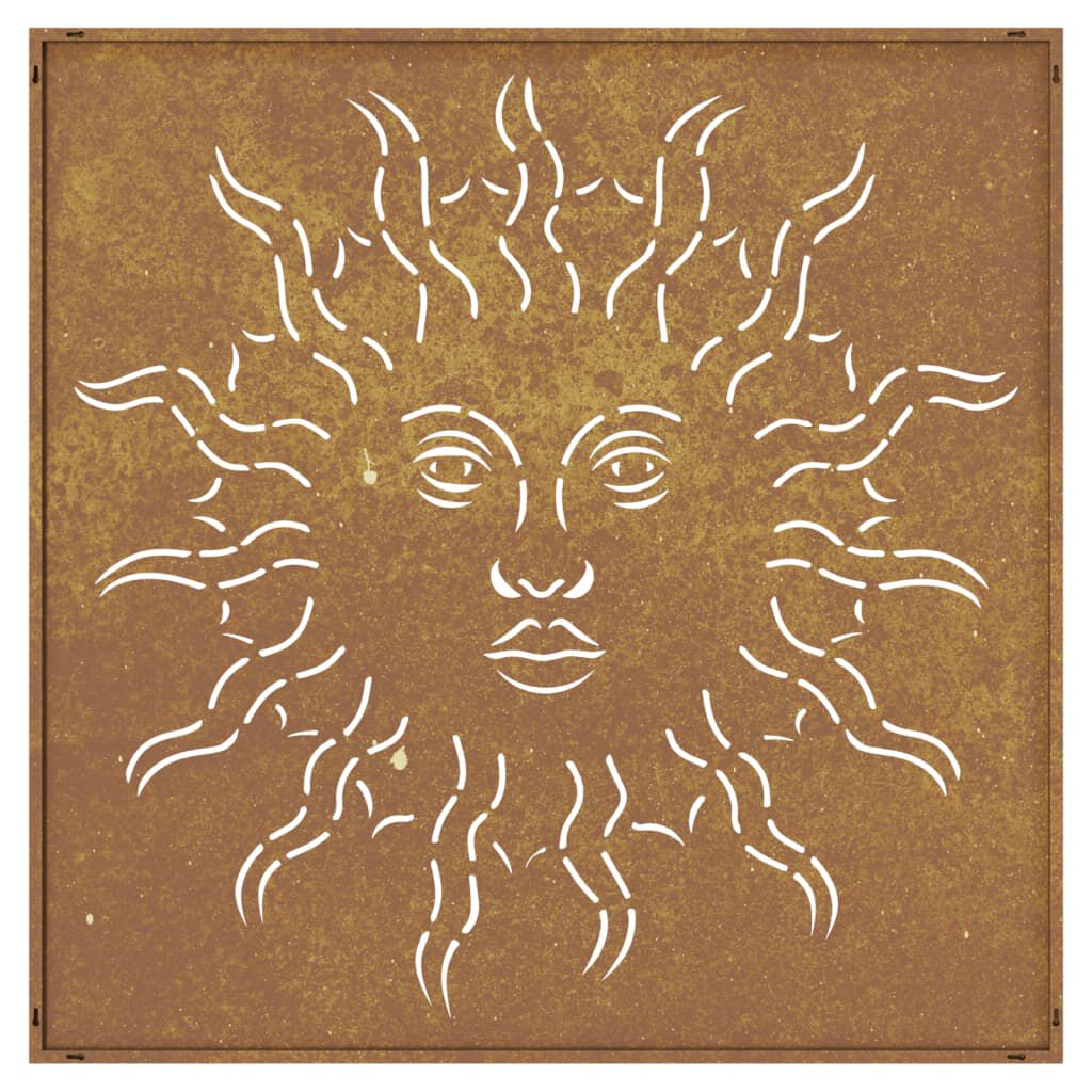 vidaXL Garden Wall Decoration 55x55 cm Corten Steel Sun Design