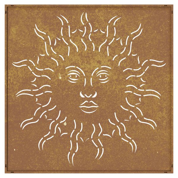 vidaXL Garden Wall Decoration 55x55 cm Corten Steel Sun Design