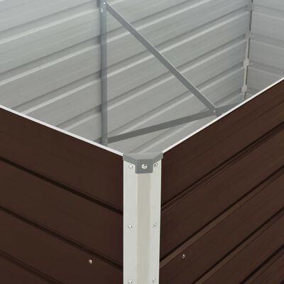 vidaXL Raised Garden Bed Brown 160x80x77 cm Galvanised Steel