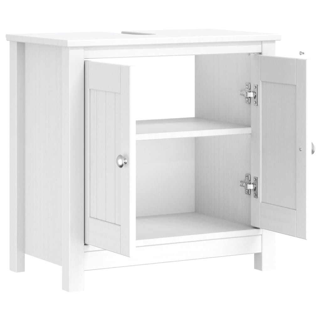 vidaXL Bathroom Sink Cabinet BERG White 60x34x59 cm Solid Wood Pine