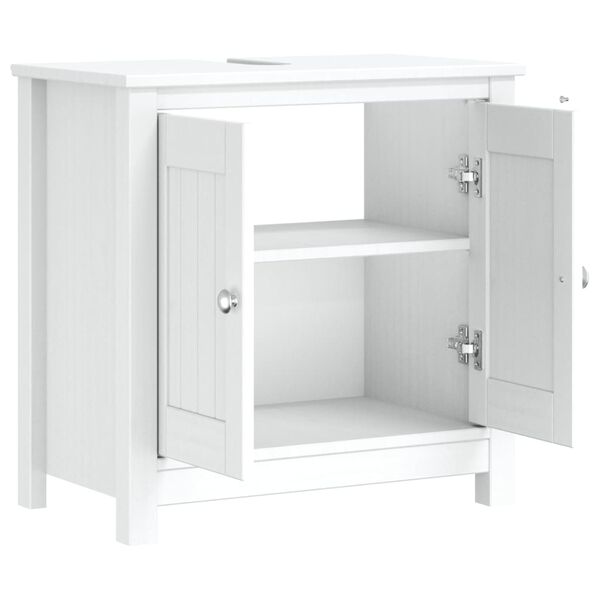 vidaXL Bathroom Sink Cabinet BERG White 60x34x59 cm Solid Wood Pine