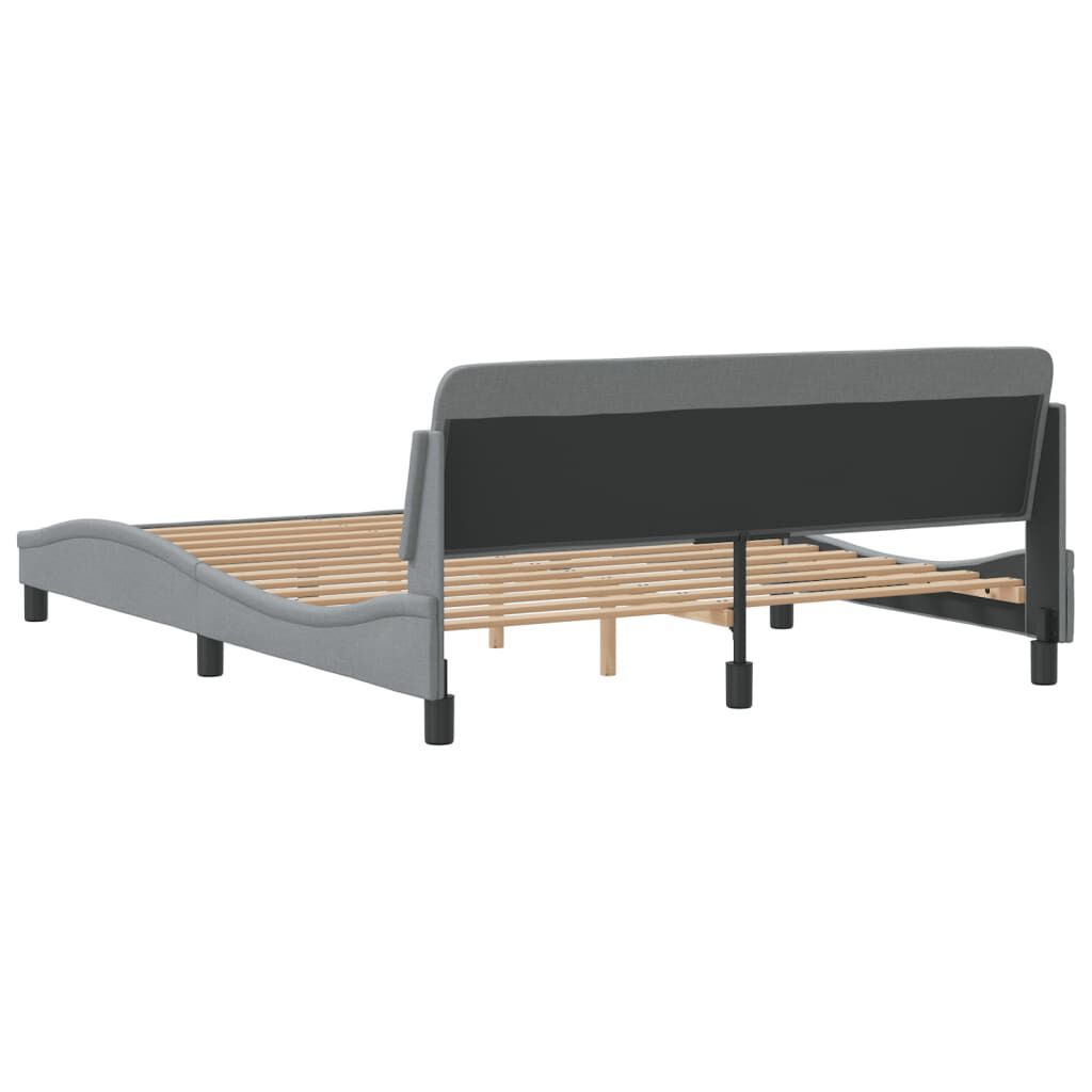 vidaXL Bed Frame without Mattress Light Grey 152x203 cm Queen Fabric