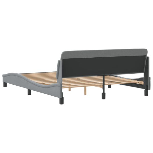vidaXL Bed Frame "Dover" Light Grey 152x203 cm Queen Fabric