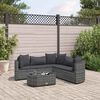 vidaXL 6 Piece Garden Sofa Set with Cushions Grey Poly Rattan