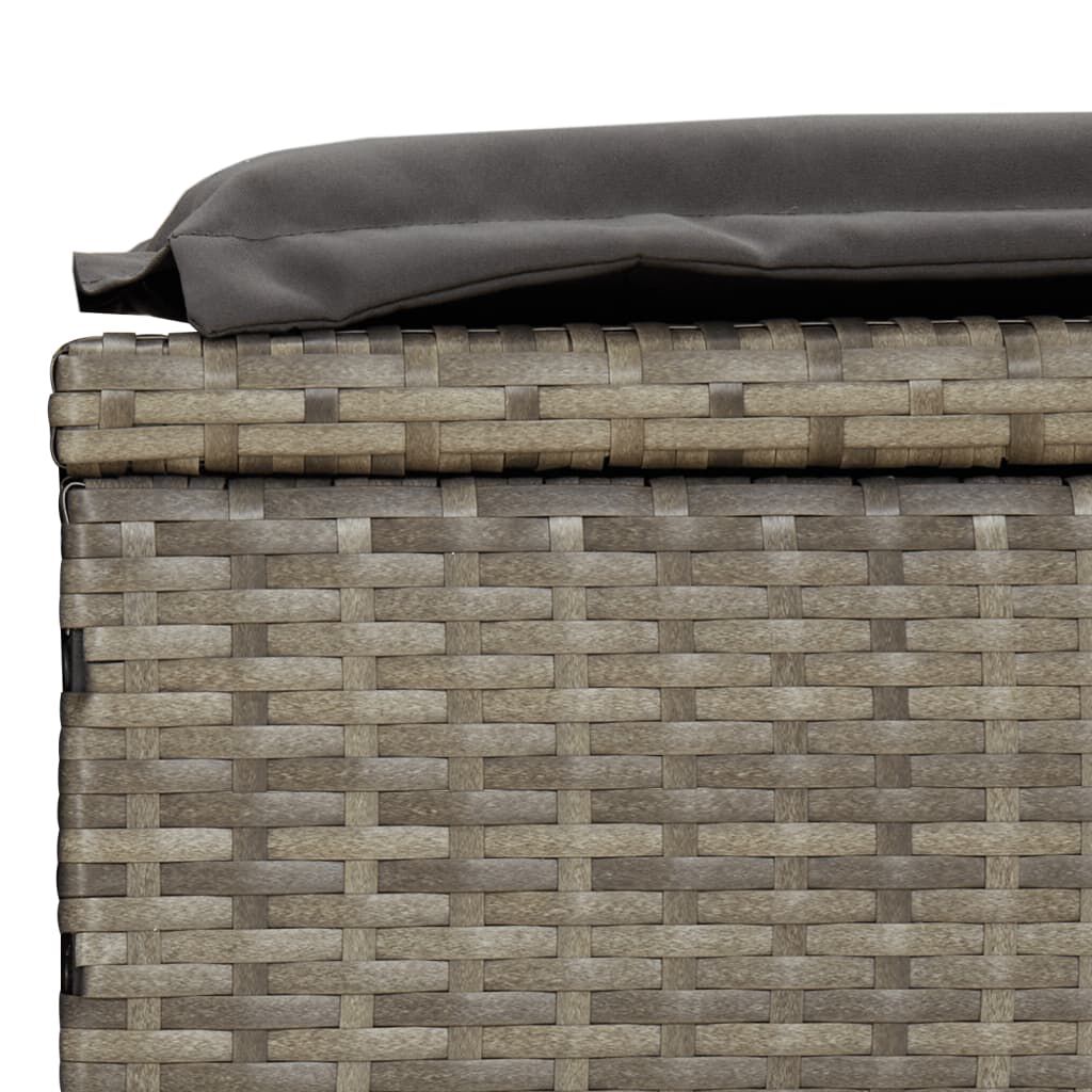 vidaXL 2-Person Sunbed with Round Roof Grey 211x112x140 cm Poly Rattan