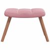 vidaXL Relaxing Chair with a Stool Pink Velvet