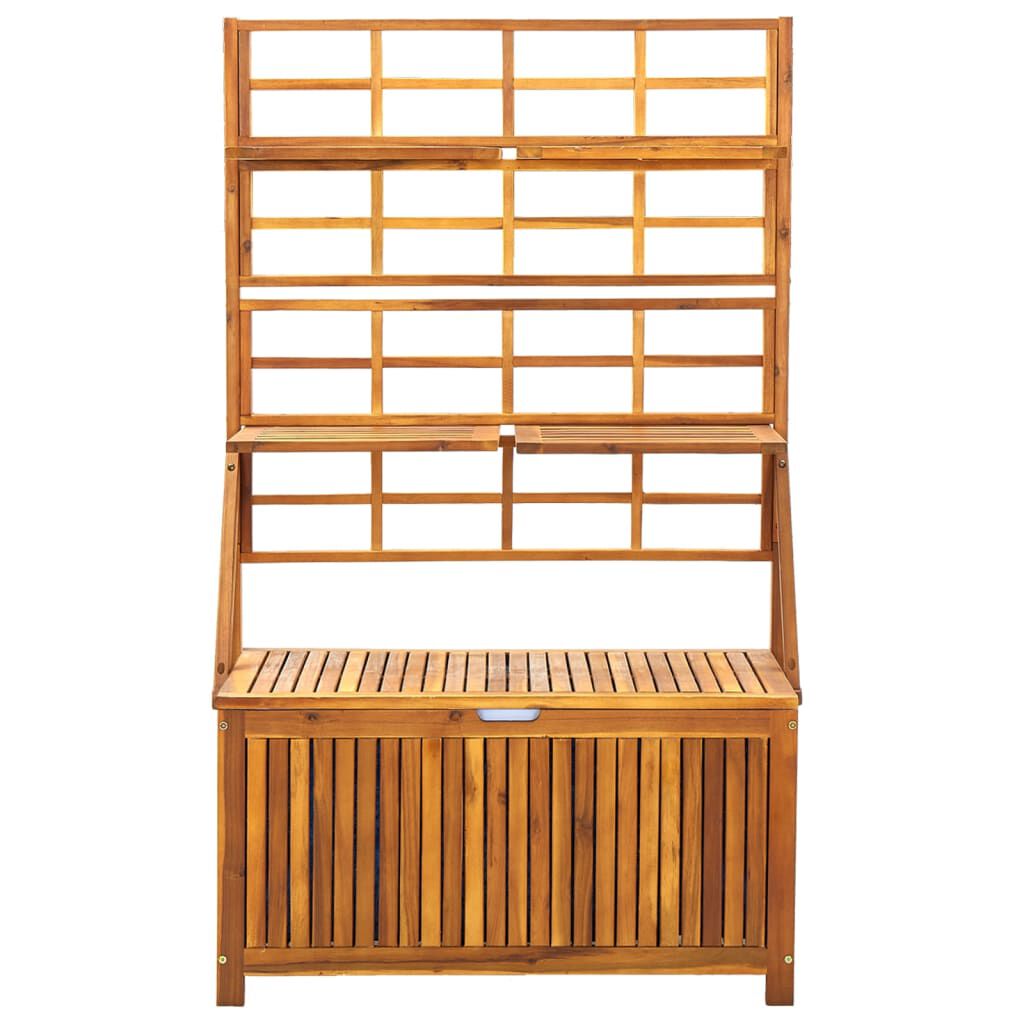 vidaXL Storage Box with Trellis 99x55x160 cm Solid Acacia Wood