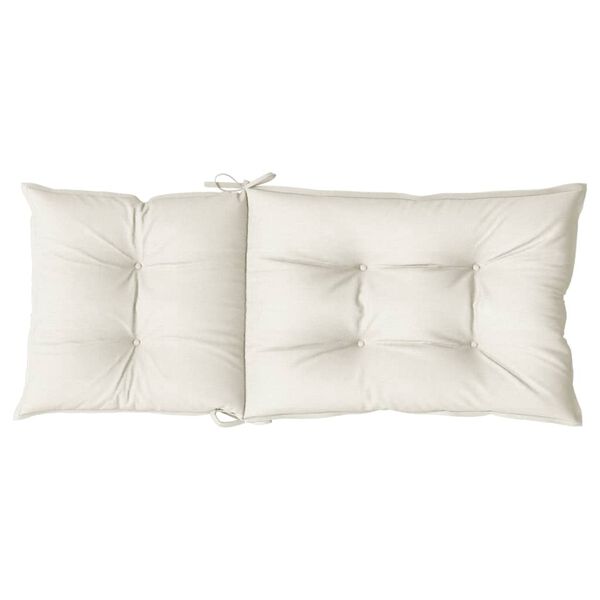 vidaXL Highback Chair Cushions 2 pcs Melange Cream 120x50x7 cm Fabric