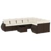 vidaXL 10 Piece Garden Sofa Set with Cushions Brown Poly Rattan