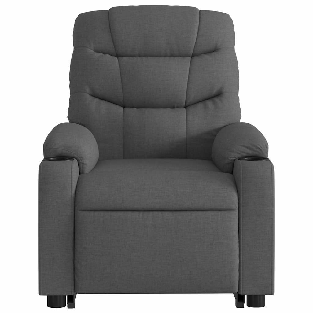 vidaXL Stand up Massage Recliner Chair Dark Grey Fabric