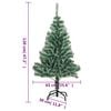 vidaXL Artificial Christmas Tree 150 LEDs&Ball Set&Flocked Snow 120 cm