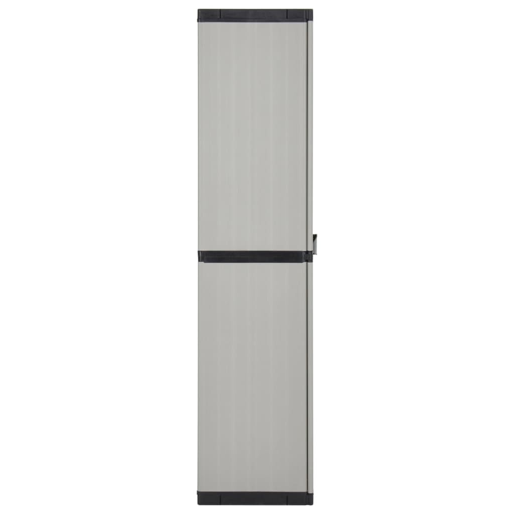 vidaXL Garden Storage Cabinet with 3 Shelves Grey&Black 68x40x168 cm