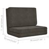 vidaXL Folding Floor Chair Dark Grey Fabric