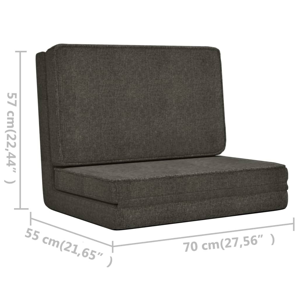 vidaXL Folding Floor Chair Dark Grey Fabric