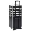 vidaXL Make-up Trolley Aluminium Black with Crocodile Pattern