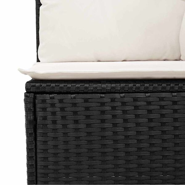 vidaXL 6 Piece Garden Sofa Set with Cushions Black Poly Rattan