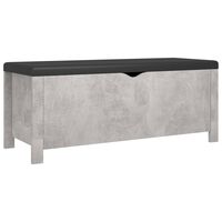 vidaXL Storage Box with Cushion Concrete Grey 105x40x45 cm Engineered Wood