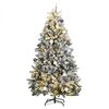 vidaXL Artificial Hinged Christmas Tree 300 LEDs & Ball Set 180 cm