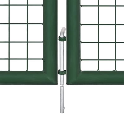 vidaXL Mesh Garden Gate Steel 390x100 cm Green