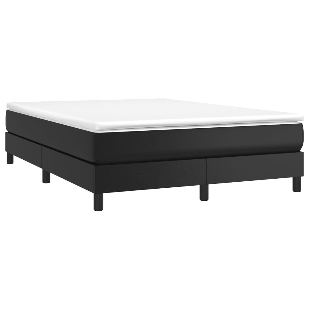 vidaXL Bed Frame without Mattress Black Queen Faux Leather