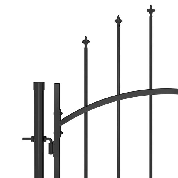 vidaXL Garden Gate Steel 1x2.2 m Black