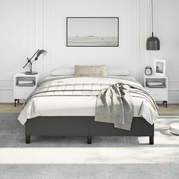 vidaXL Bed Frame without Mattress Black 152x203 cm Queen Faux Leather