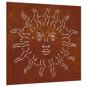 vidaXL Garden Wall Decoration 55x55 cm Corten Steel Sun Design