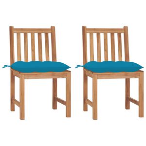vidaXL Garden Chairs 2 pcs with Cushions Solid Teak Wood