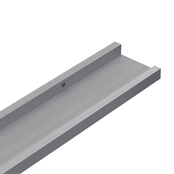 vidaXL Picture Frame Ledge Shelves 2 pcs Grey 60x9x3 cm MDF