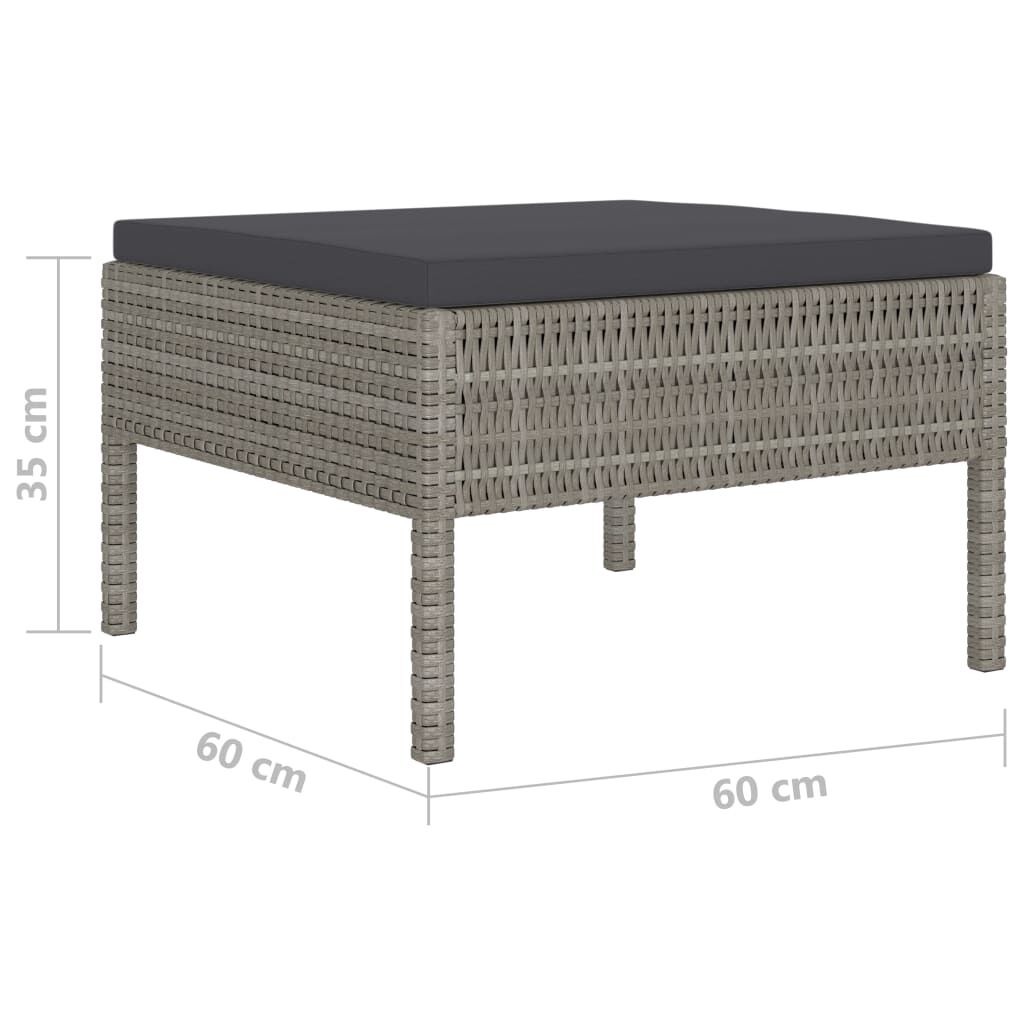 vidaXL 4 Piece Garden Lounge Set with Cushions Poly Rattan Grey