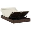 vidaXL 2-Person Sunbed with Foldable Roof Brown 213x118x97cm Poly Rattan