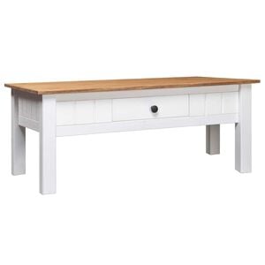 vidaXL Coffee Table White 100x60x45 cm Solid Pine Wood Panama Range