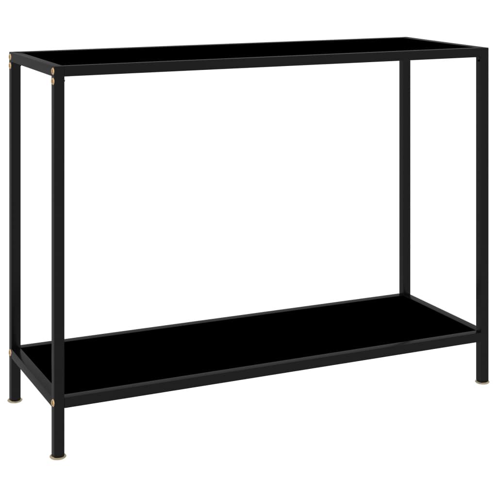 vidaXL Console Table Black 100x35x75 cm Tempered Glass