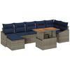 vidaXL Garden Sofa Set with Cushion 8 pcs Grey and Navy