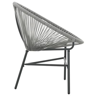 vidaXL Garden Moon Chair Poly Rattan Grey