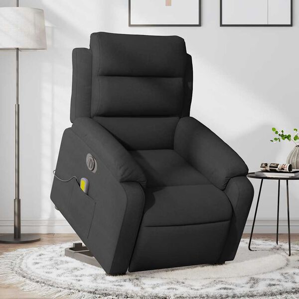vidaXL Electric Stand up Massage Recliner Chair Black Fabric